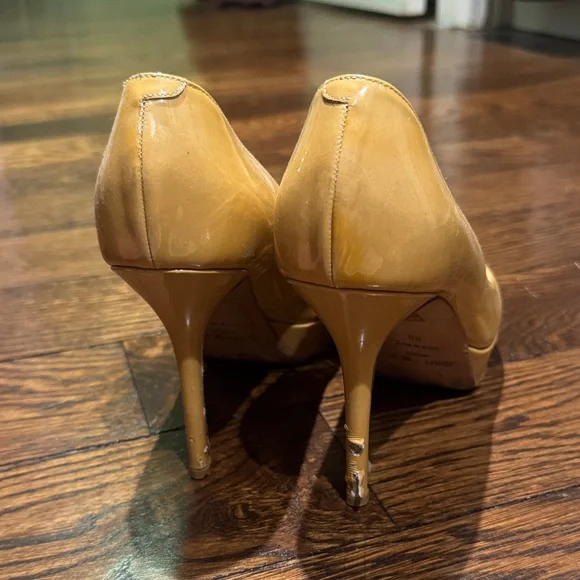 Jimmy Choo Yellow Peep Toe Heels - Picture 2 of 5